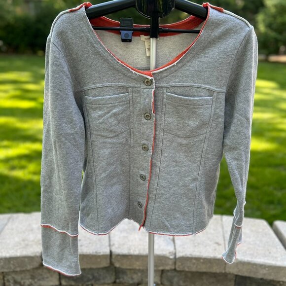 Sundance Womens Cardigan Sweater Grey Size L Button Detail - Picture 3 of 16